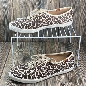 Keds Leopard Print Women's Size 8 Brown and White Sneakers